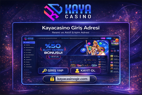 Kayacasino giriş sayfası, aktif domain adresi ve kullanıcı giriş paneli görünümü.